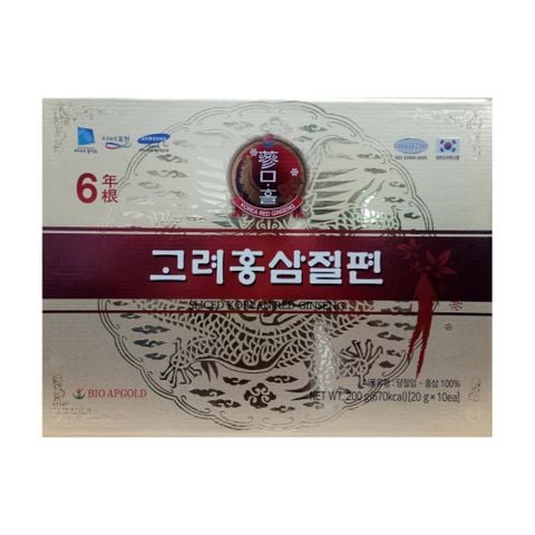 Hồng Sâm Thái Lát Tẩm Mật Ong Bio Apgold Sliced Korean Red Ginseng (10 gói x 20gr)