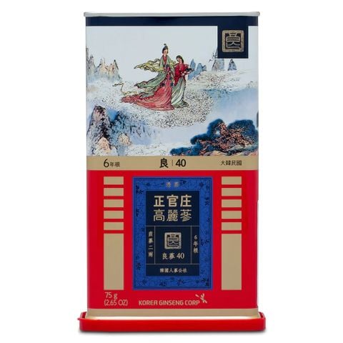 Hồng Sâm Củ Khô KGC Korean Red Ginseng Số 40 Hộp Thiếc