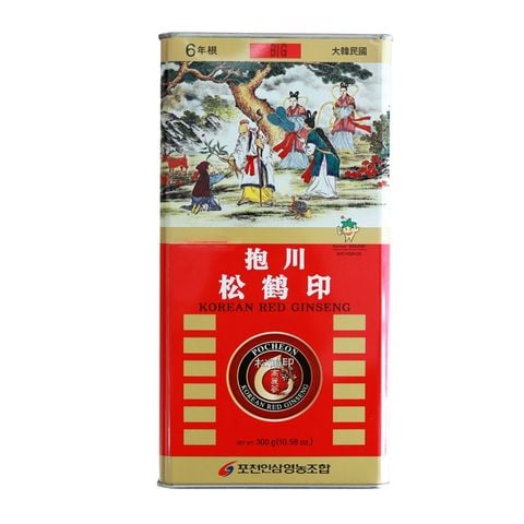 Hồng Sâm Củ Khô Pocheon Korean Red Ginseng Hộp Thiếc 300gr