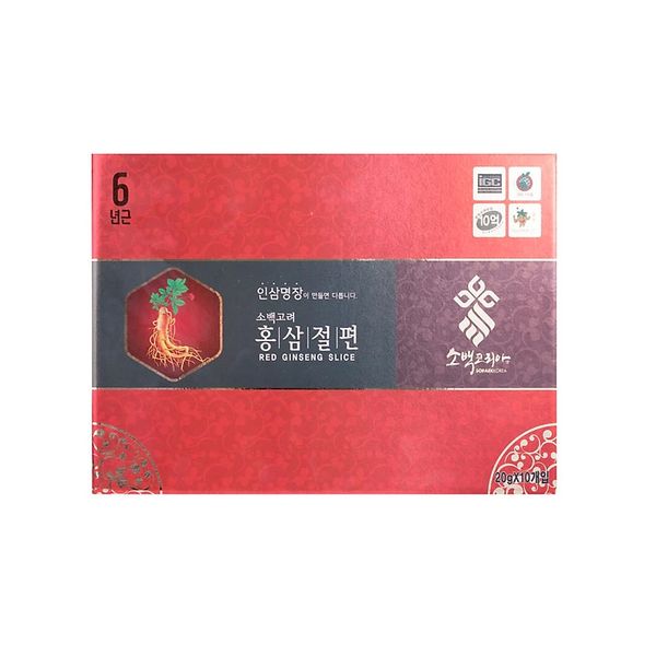 Hồng Sâm Lát Tẩm Mật Ong Sobaek Korea Red Ginseng Slice (20gr x 10 gói)