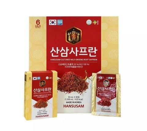 Nước Hồng Sâm Nhụy Hoa Nghệ Tây Hansusam Cultured Wild Ginseng Root Saffron