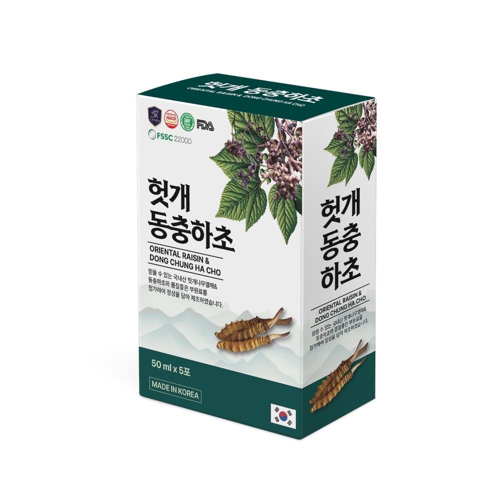 Nước Mát Gan Đông Trùng Hạ Thảo Ginseng King Oriental Raisin & Dong Chung Ha Cho (30 gói x 50ml)