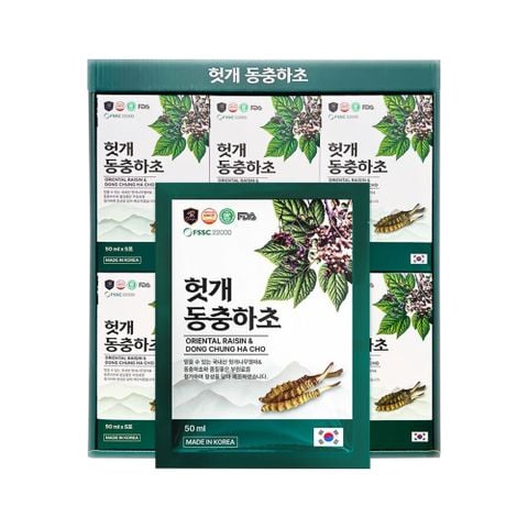 Nước Mát Gan Đông Trùng Hạ Thảo Ginseng King Oriental Raisin & Dong Chung Ha Cho (30 gói x 50ml)