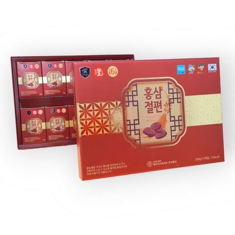 Hồng Sâm Lát Tẩm Mật Ginseng King Honeyed Red Ginseng Slice 200gr (10 Hộp x 20gr)