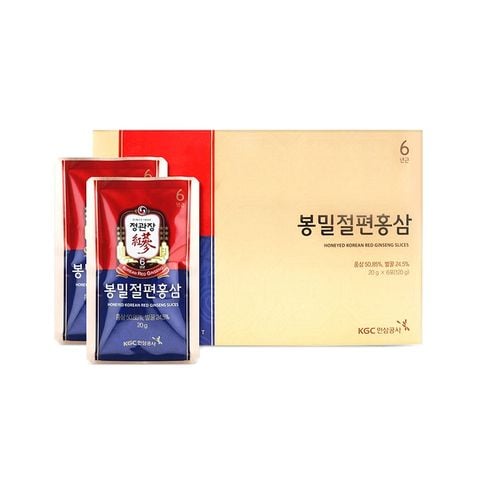 Hồng Sâm Thái Lát Tẩm Mật Ong KGC Honeyed Korean Red Ginseng Slice (6 gói x 20gr)