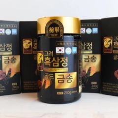 Cao Hắc Sâm Linh Chi Đông Trùng Hạ Thảo Korea Black Ginseng Extract Gold Geum Song Hàn Quốc (4 Lọ x 240gr)