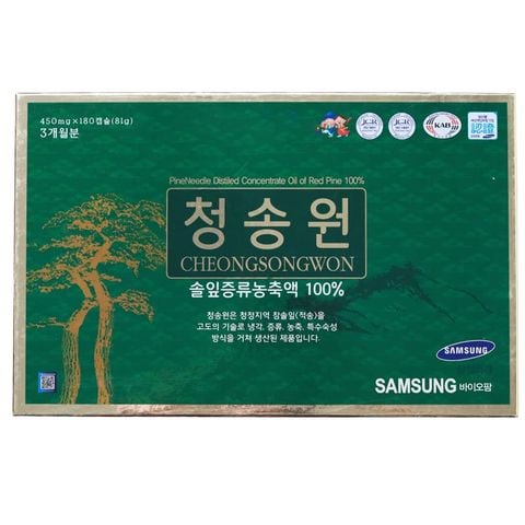 Viên Tinh Dầu Thông Đỏ Cheong Song Won Hộp Xanh Hàn Quốc 180 Viên