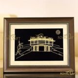 Tranh Chùa Cầu Hội An mạ vàng