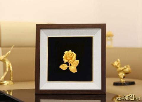 Tranh hoa Hồng đẹp mạ vàng - THH01