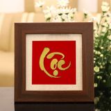 Tranh chữ Lộc mạ vàng