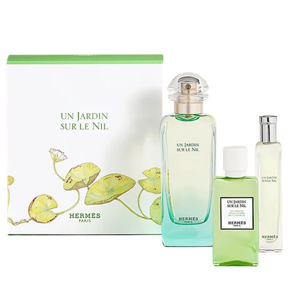Gift Set Hermes Un Jardin Sur Le Nil EDT 3pcs (EDT 100ml & Shower Gel 40ml & EDT 15ml) (Eau de Toilette/100ml & Shower Gel 40ml & Eau de Toilette 15ml)