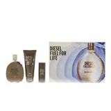 Gift set Diesel Fuel For Life use with caution 3pcs (EDT 75ml + GD 100ml + SG 50ml) (Eau de Toilette/75ml & Sữa Tắm 50ml & Sữa Tắm 100ml)