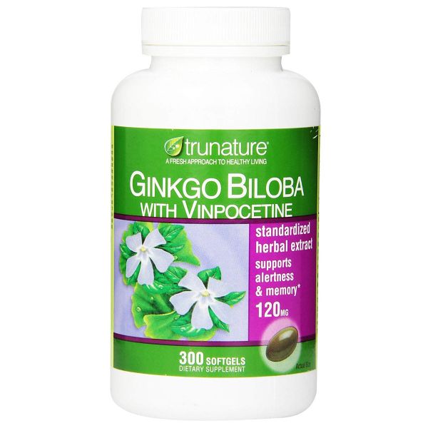 Viên uống bổ não TruNature Ginkgo Biloba 300 Softgels (300 viên)