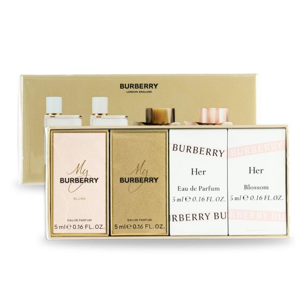 Gift Set Burberry 4pcs For Women ( 4 x 5ml ) (5ml My burberry Blush & My Burberry & Burberry Her & Burberry Her Blossom / Eau de Parfum)