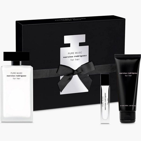 Gift Set Narciso Rodriguez Pure Musc For Her 3 pcs ( EDP 100ml & EDP 10ml & Lotion Dưỡng da 75ml ) (100ml & Eau de Parfum 10ml & Lotion Dưỡng Da 75ml / Eau de Parfum)