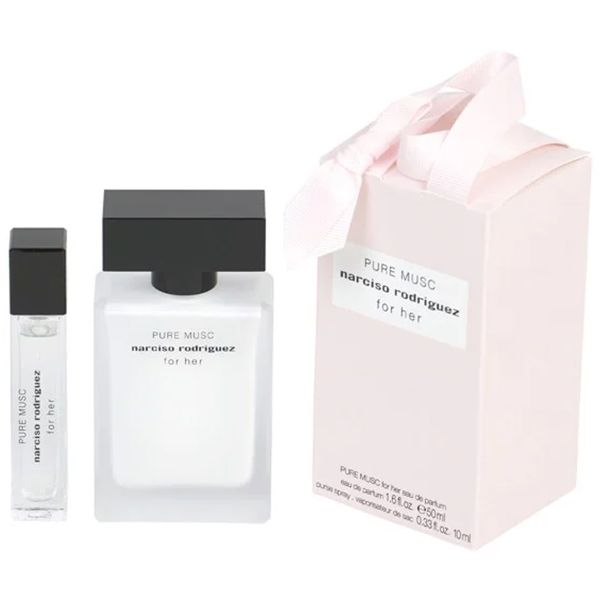 Gift Set Narciso Rodriguez Pure Musc For Her 2pcs ( EDP 50ml & EDP 10ml ) (Eau de Parfum/50ml & Eau de Parfum 10ml)