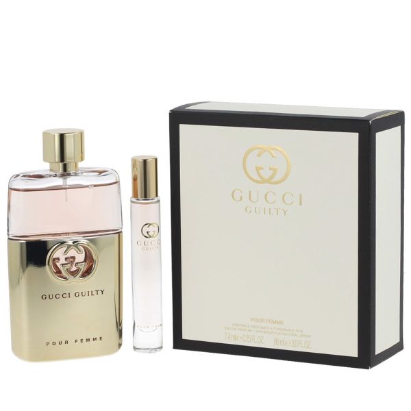 Gift Set Gucci Guilty Pour Femme 2pcs ( EDP 90 ml & EDP 7.4 ml ) (90ml & Eau de Parfum 7.4ml / Eau de Parfum)
