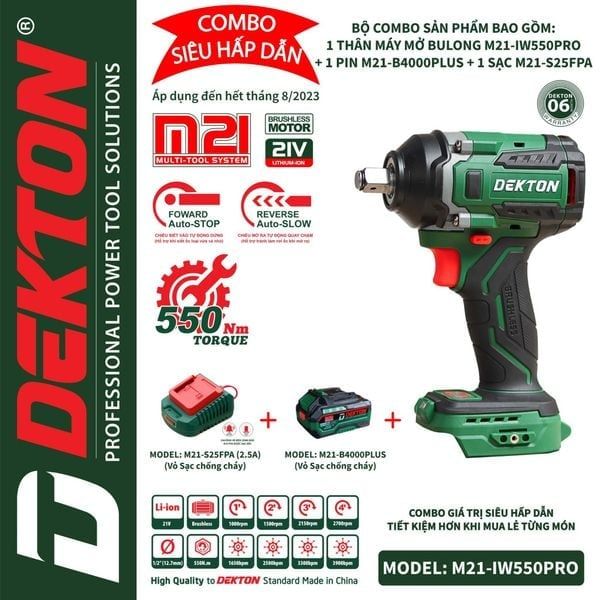  Máy siết bu lông Dekton M21 - IW 850 PRO 