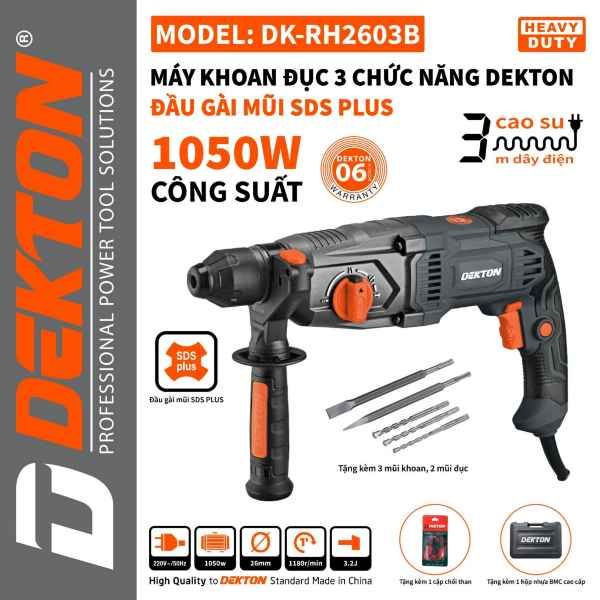  Máy khoan đục 3 chức năng Dekton DK - RH 2603 B 