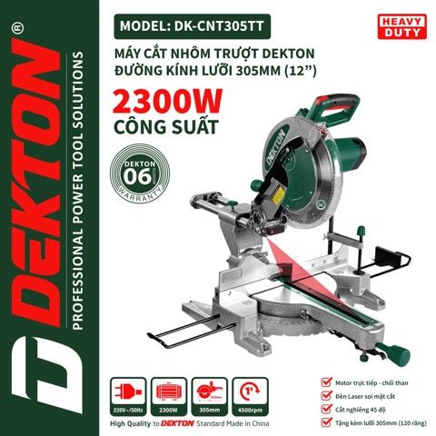  Máy cắt nhôm gỗ Dekton DK - CNT305TT (Cắt nhôm trượt) 