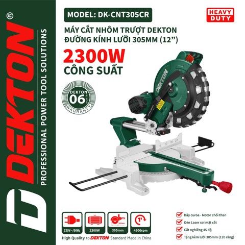  Máy cắt nhôm gỗ Dekton DK - CNT305CR (Cắt nhôm trượt - Dây Cuaroa) 
