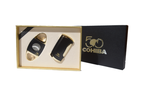 SET CIGAR CUTTER và BẬT LỬA COHIBA 50Y