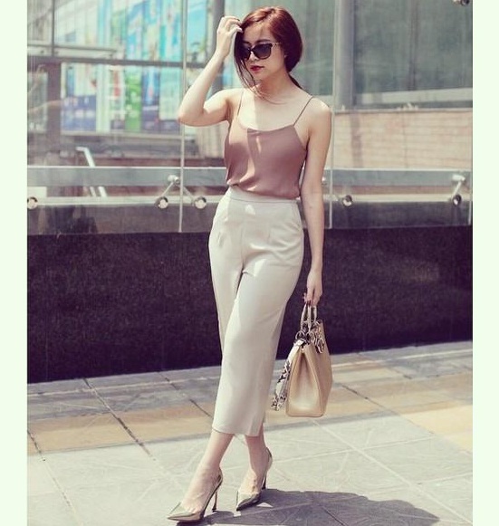 Quần Culottes mix với áo sát nách