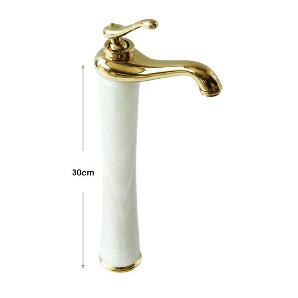 Vòi lavabo 33cm vàng bọc đá V 228B