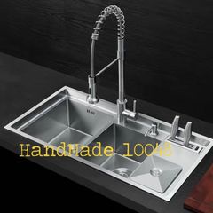 Chậu Rửa Bát Bậc Thang Có hố Rác+Dao+Thớt 100x48