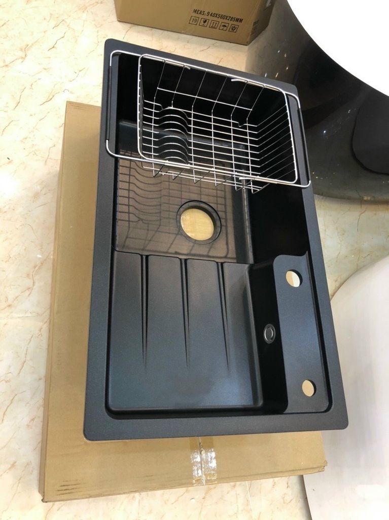 Chậu Rửa Bát Đá 1 Hố Có Bàn 76x45