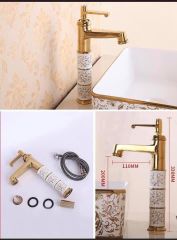 Vòi Lavabo Bọc Sứ Trắng KBLK 054A