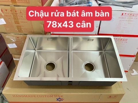 Chậu rửa bát âm bàn hố cân kt 78x43x23