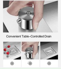 Chậu rửa bát Inox 304 kèm máy rửa cốc 1m x 46