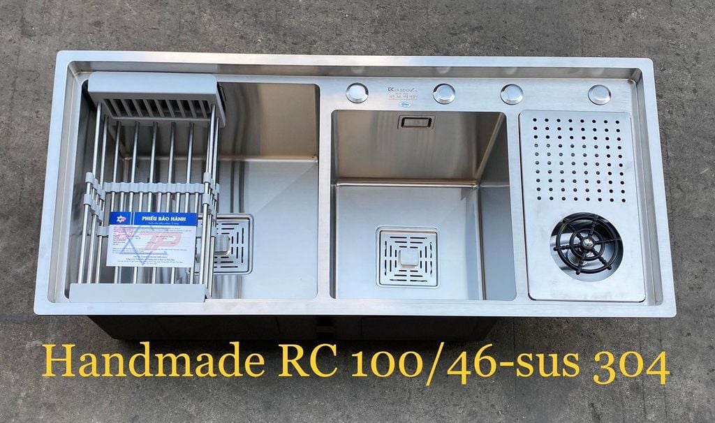 Chậu rửa bát Inox 304 kèm máy rửa cốc 1m x 46