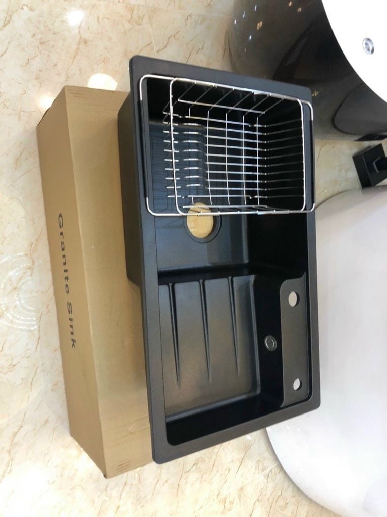 Chậu Rửa Bát Đá 1 Hố Có Bàn 76x45