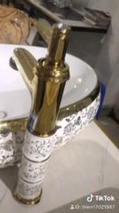 Vòi Lavabo Bọc Sứ Trắng KBLK 054A