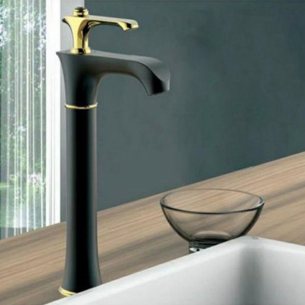 Vòi Lavabo Đen Vàng V-3002B