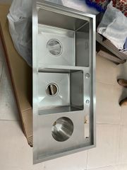 Chậu Rửa Bát Bậc Thang Có hố Rác+Dao+Thớt 100x48