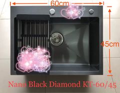 Chậu Rửa Bát Nano Đen 1 Hố 60x45