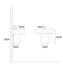 Chậu lavabo rửa mặt liền chân vuông WB06