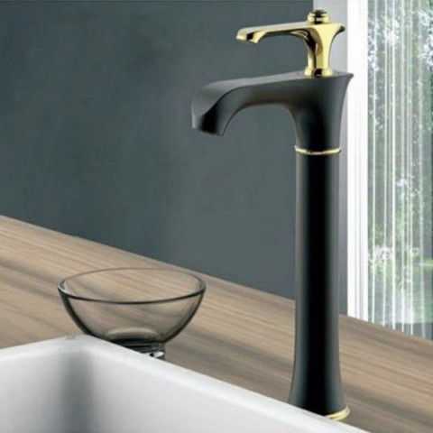 Vòi lavabo đen vàng V-3002B