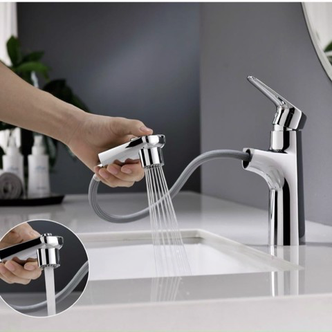 Vòi rửa mặt có dây rút LA-18