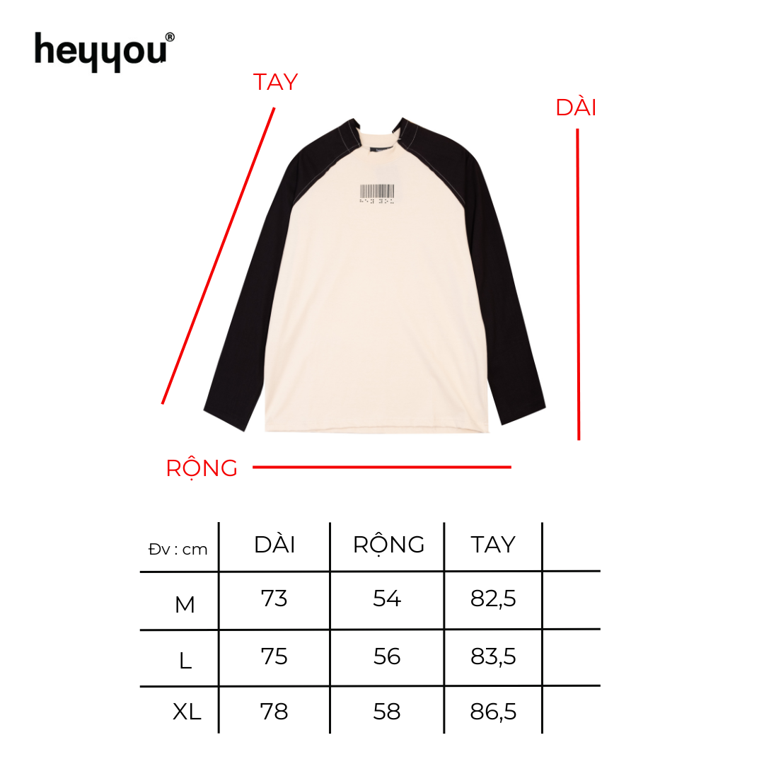  HEYYOU HIDDEN CODE CREAM BLACK LONG SLEEVE 