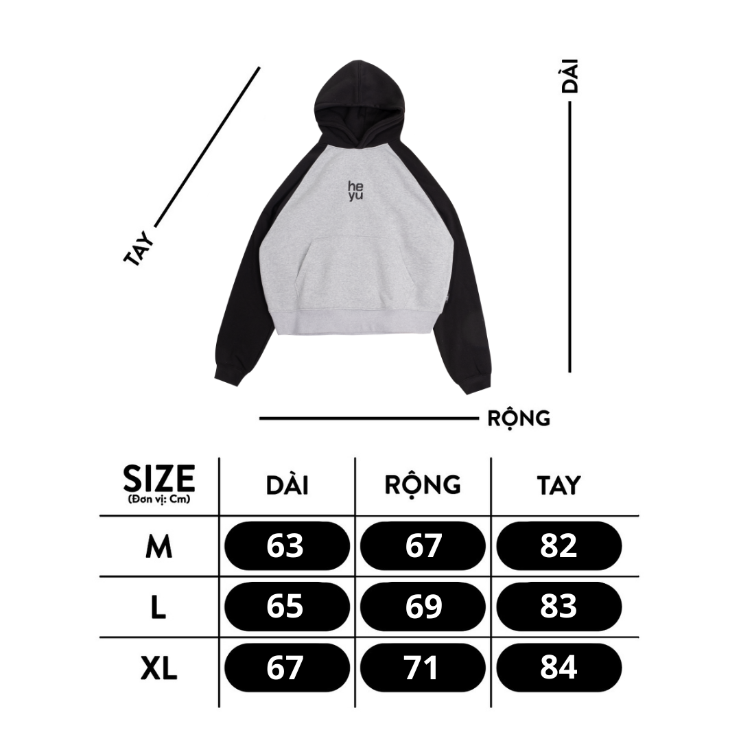  HYS BASIC LOGO RAGLAN HOODIE 