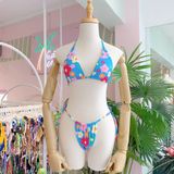  2BN59- bikini lọt khe màu hoạ tiết 