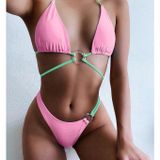  2BN88- set bikini tam giác khoen hồng 