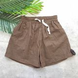  Quần short linen nâu 