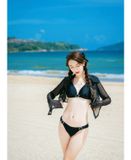  7BN01-Set bikini kèm áo lưới 