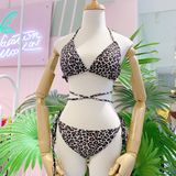  1BN31beo- set bikini tam giác hoạ tiết da beo 