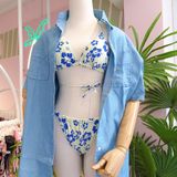  2BN19- bộ bikini lọt khe vàng hoạ tiết 